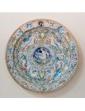 Leda and the Swan Colored Glazed Ceramic Dish